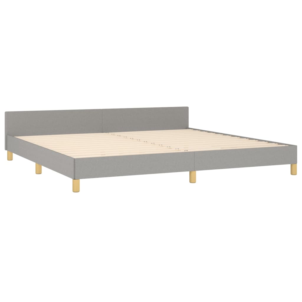 Cadre de lit sans matelas gris clair 200x200 cm tissu - XIOS