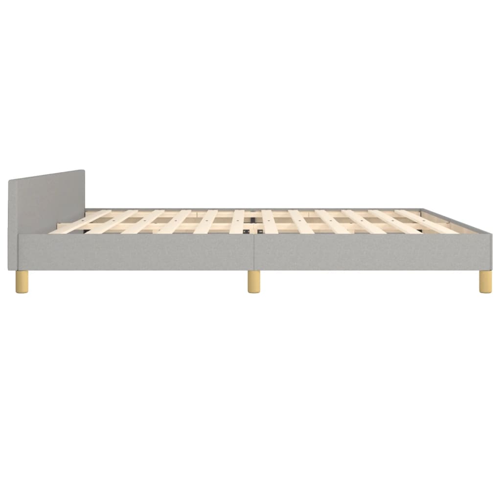 Cadre de lit sans matelas gris clair 200x200 cm tissu - XIOS