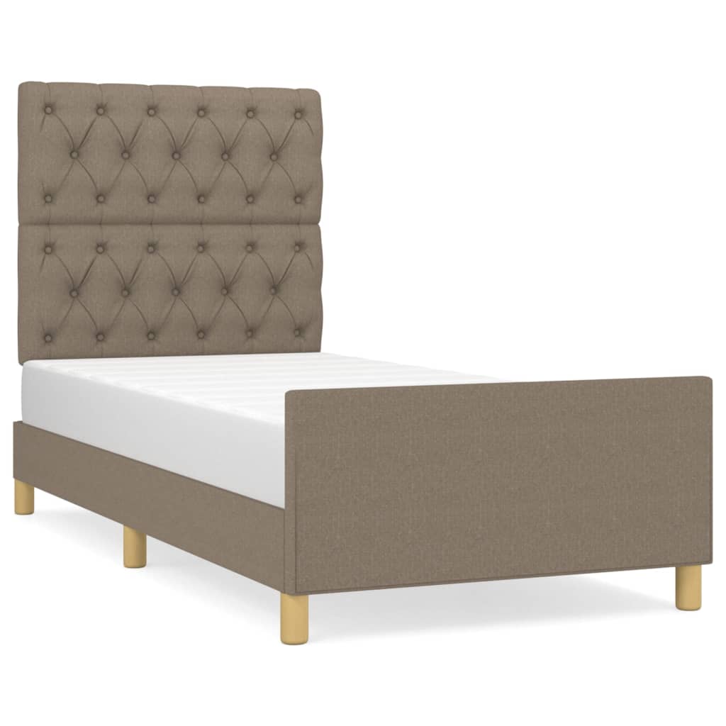 Cadre de lit sans matelas taupe 80x200 cm tissu - XIOS