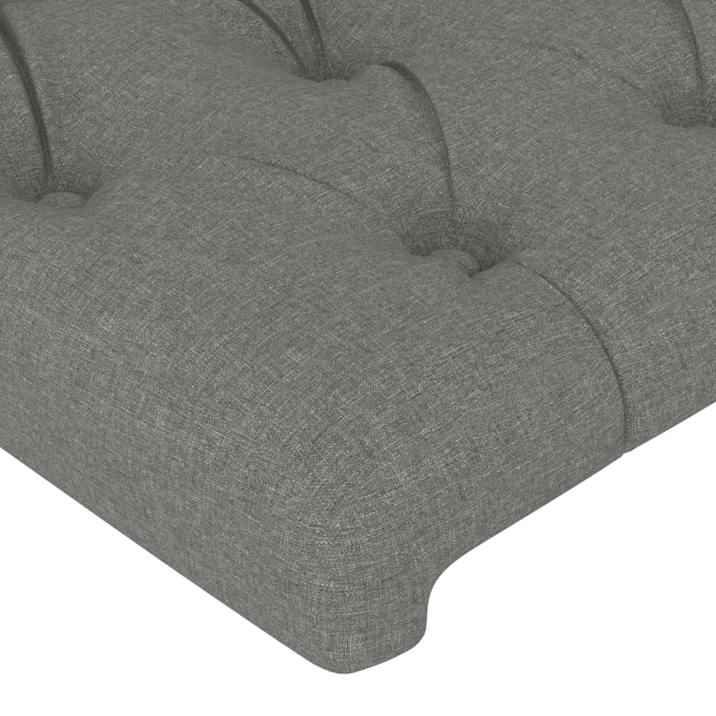Cadre de lit sans matelas gris foncé 90x190 cm tissu - XIOS