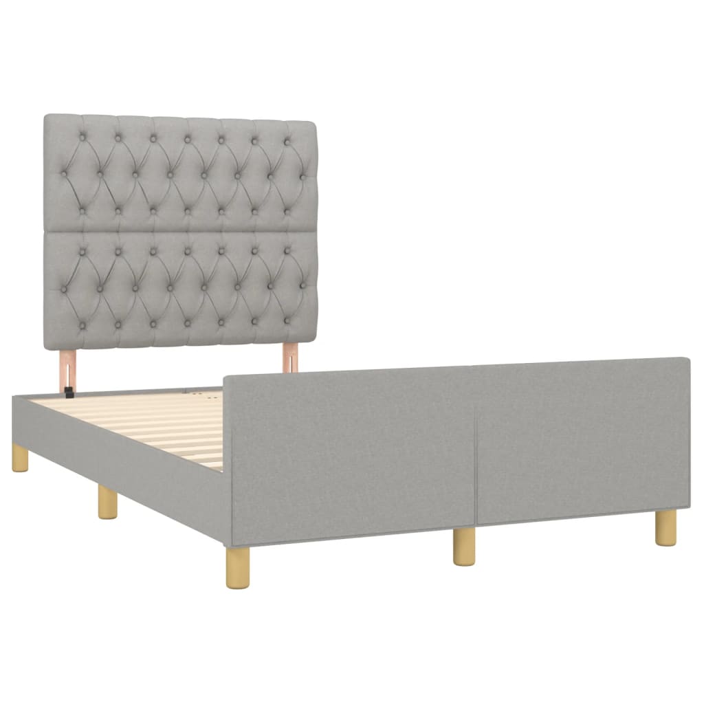 Cadre de lit sans matelas gris clair 120x200 cm tissu - XIOS
