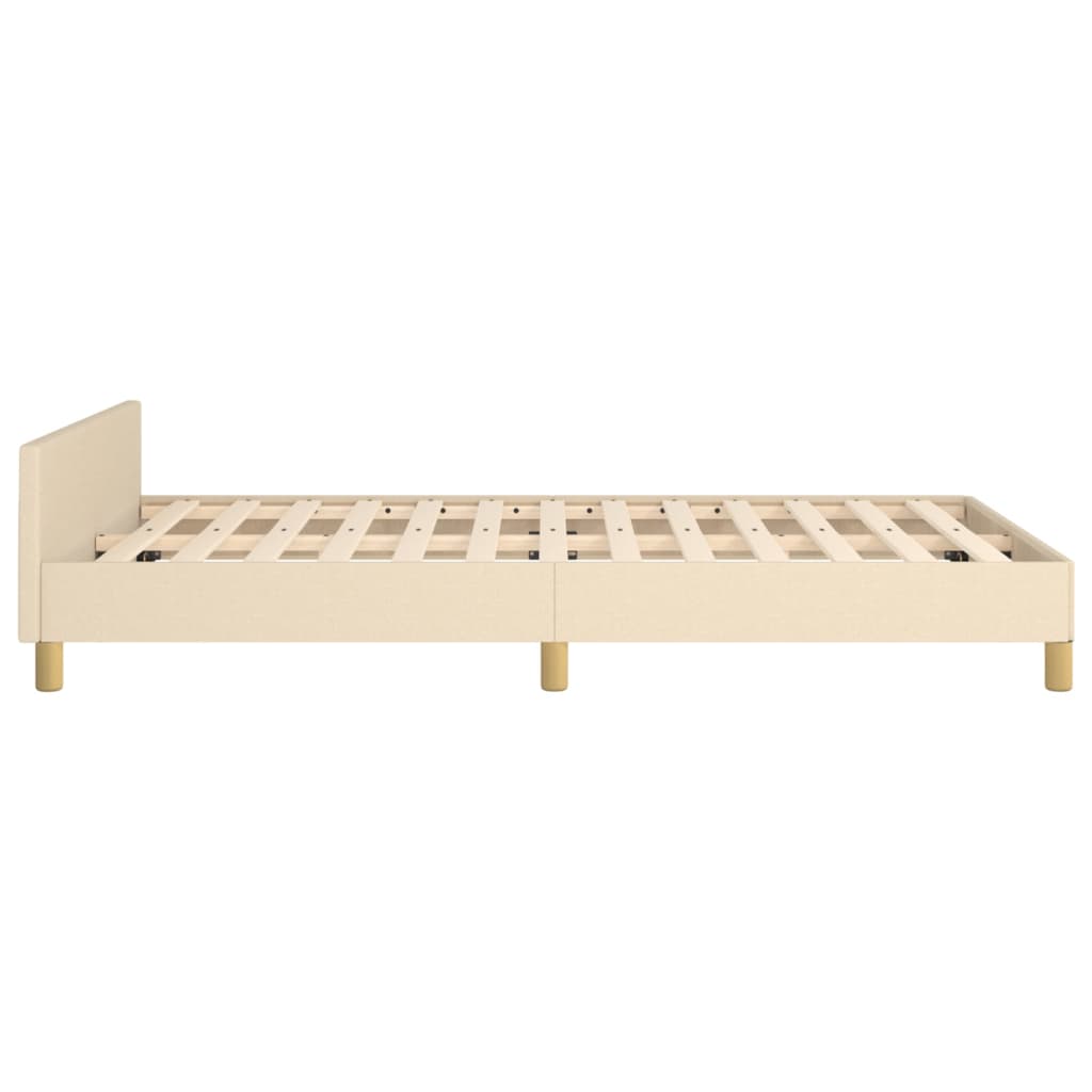 Cadre de lit sans matelas crème 120x200 cm tissu - XIOS