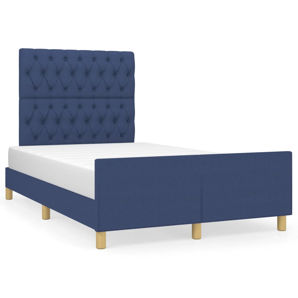 Cadre de lit sans matelas bleu 120x200 cm tissu - XIOS