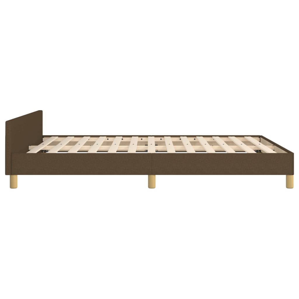 Cadre de lit sans matelas marron foncé 140x200 cm tissu - XIOS