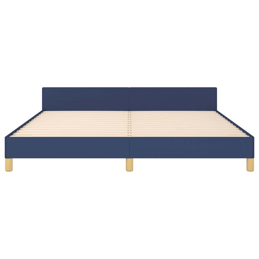 Cadre de lit sans matelas et tête de lit bleu 180x200 cm tissu