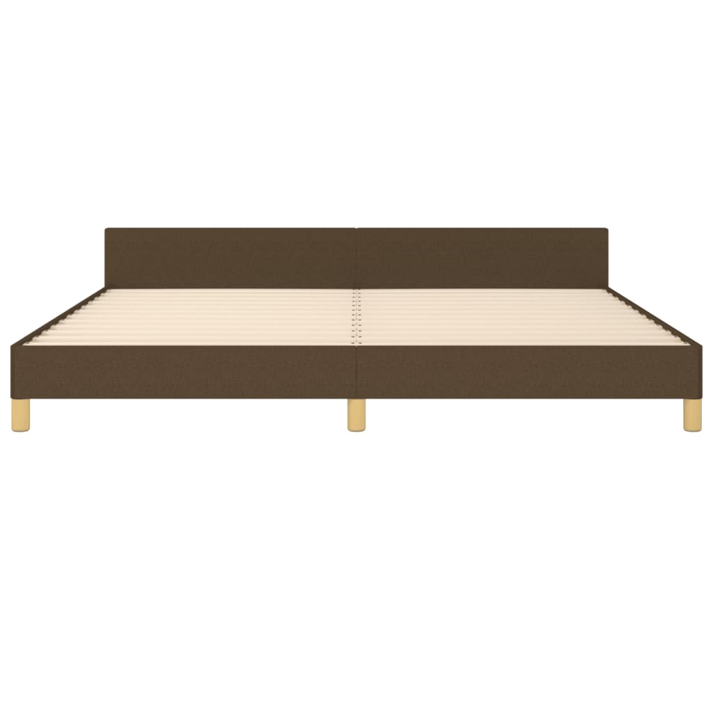 Cadre de lit sans matelas avec tête de lit marron foncé tissu - XIOS