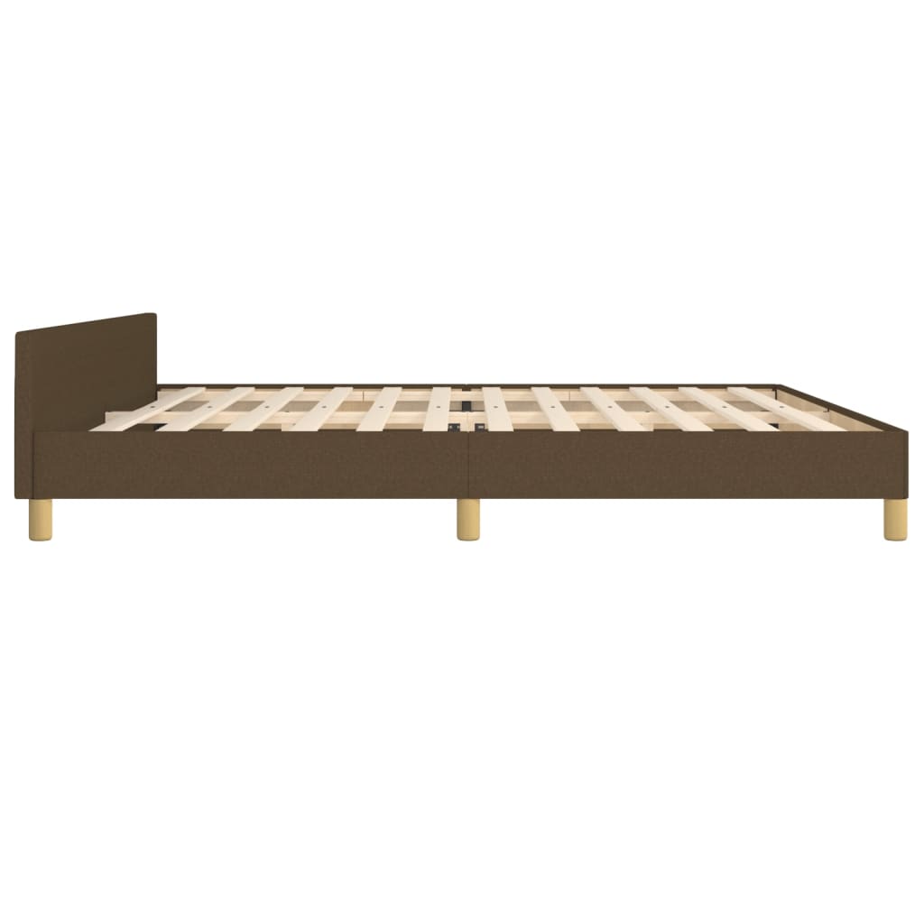 Cadre de lit sans matelas avec tête de lit marron foncé tissu - XIOS