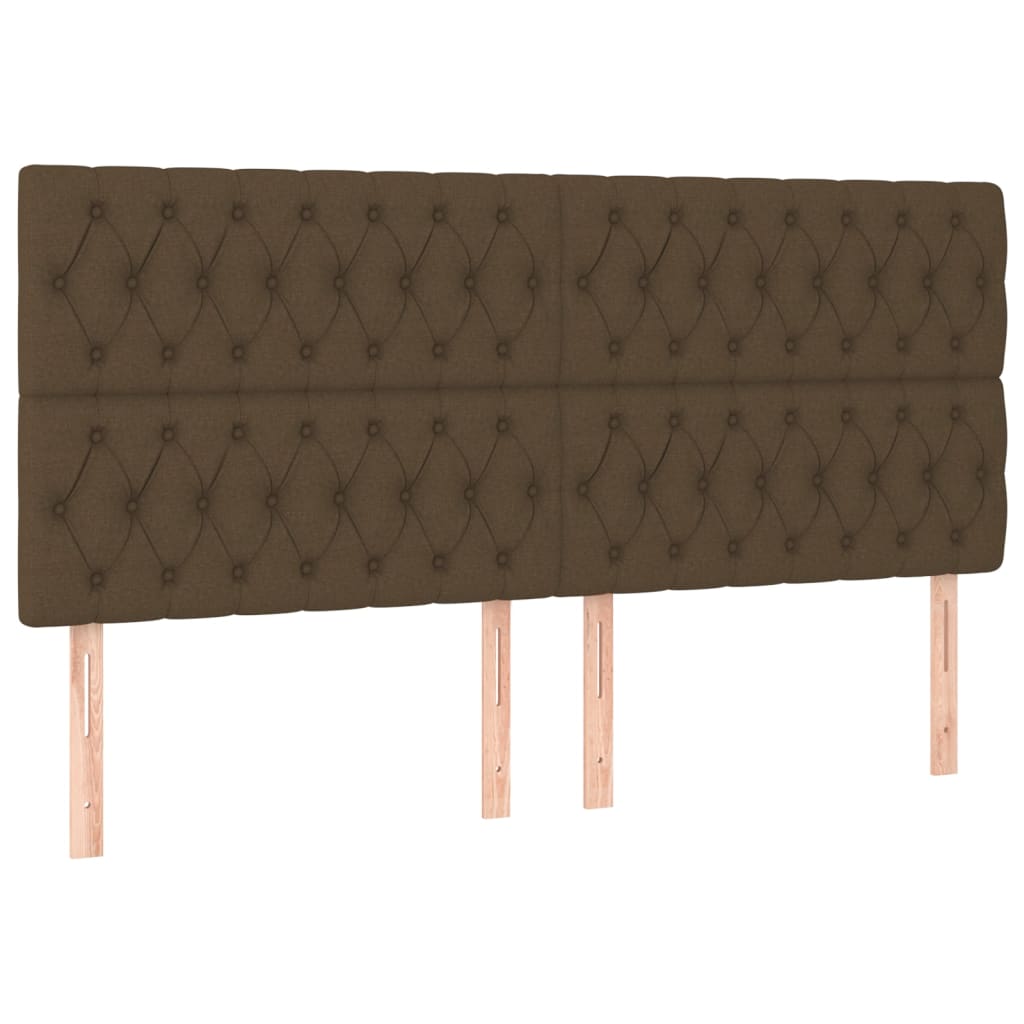 Cadre de lit sans matelas avec tête de lit marron foncé tissu - XIOS
