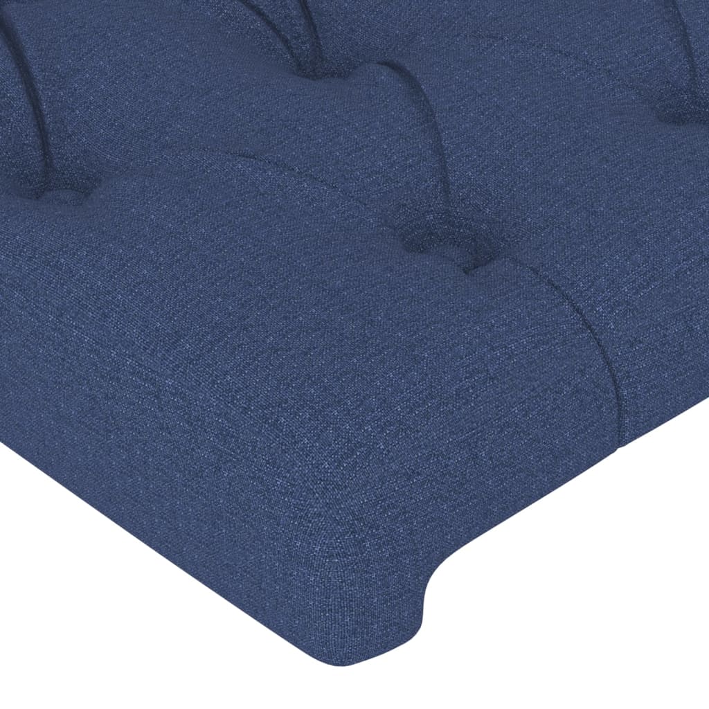 Cadre de lit sans matelas avec tête de lit bleu 200x200cm tissu - XIOS