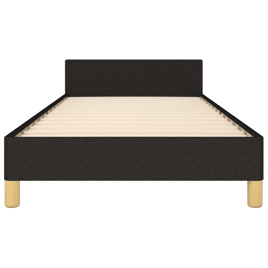 Cadre de lit sans matelas avec tête de lit noir 80x200 cm tissu - XIOS