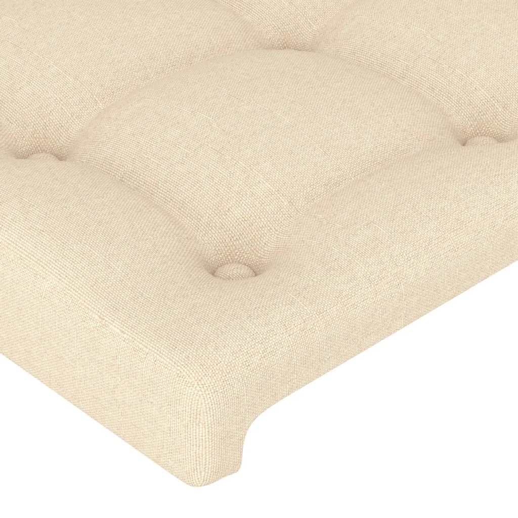 Cadre de lit sans matelas avec tête de lit crème 80x200cm tissu - XIOS
