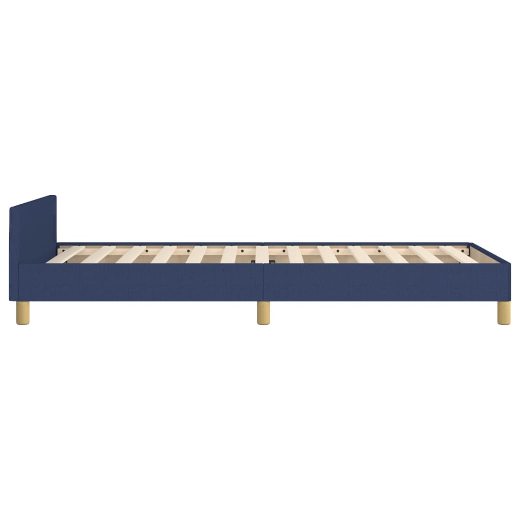 Cadre de lit sans matelas avec tête de lit bleu 80x200 cm tissu - XIOS