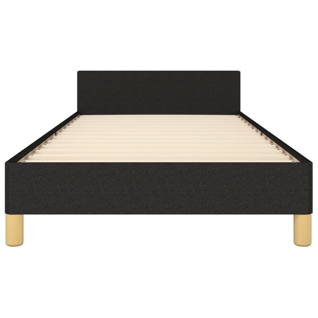 Cadre de lit sans matelas avec tête de lit noir 90x190 cm tissu - XIOS