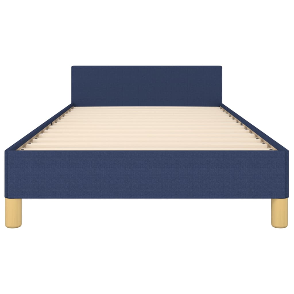 Cadre de lit sans matelas avec tête de lit bleu 90x190cm tissu - XIOS