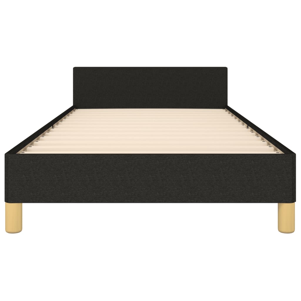 Cadre de lit sans matelas avec tête de lit noir 90x200 cm tissu - XIOS