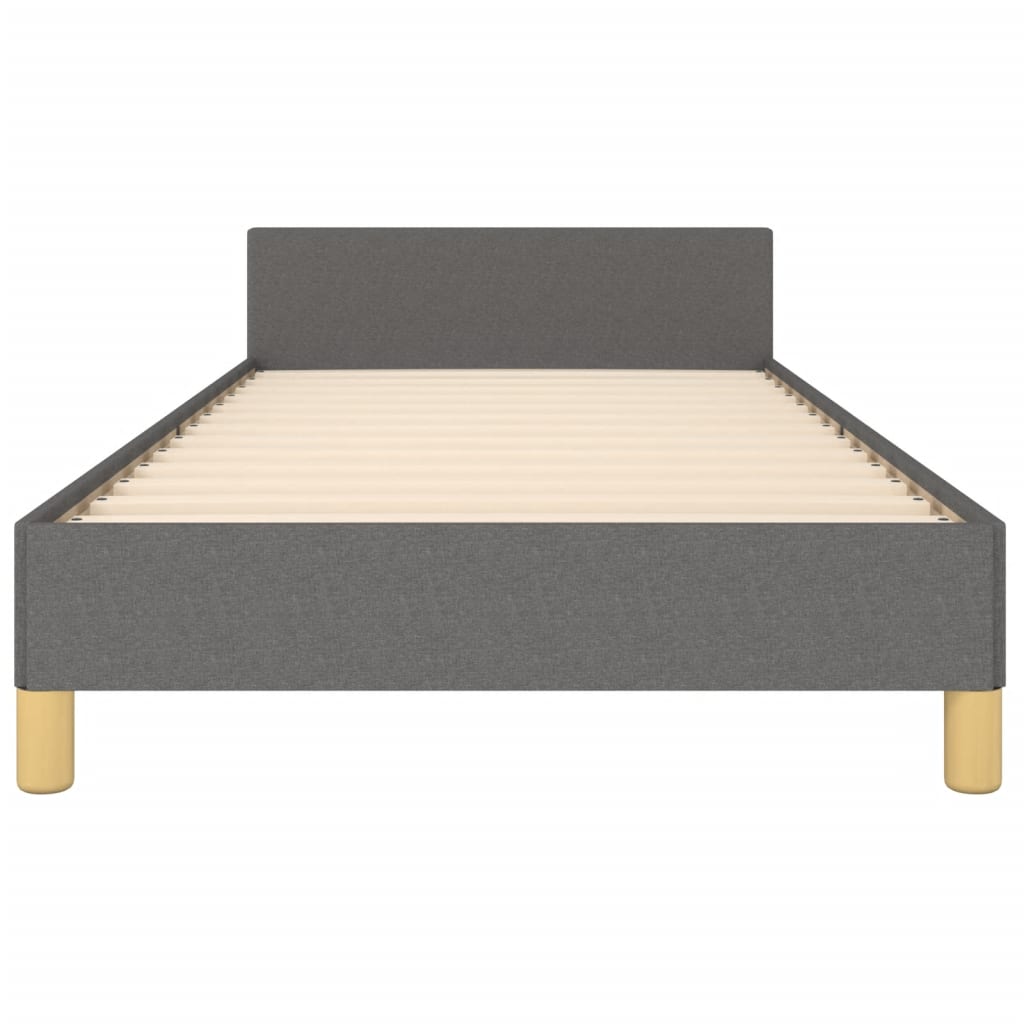 Cadre de lit sans matelas gris foncé 100x200 cm tissu - XIOS