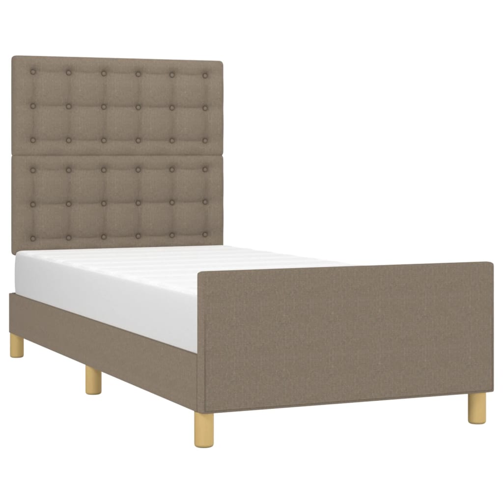 Cadre de lit sans matelas taupe 100x200 cm tissu - XIOS