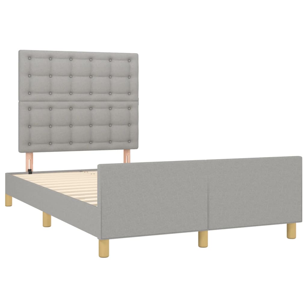 Cadre de lit sans matelas gris clair 120x200 cm tissu - XIOS