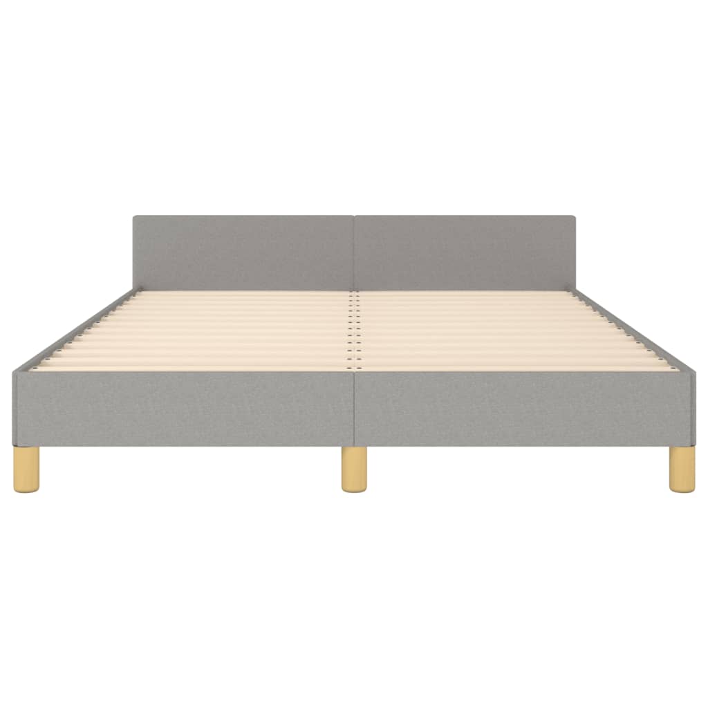 Cadre de lit sans matelas gris clair 140x190 cm tissu - XIOS