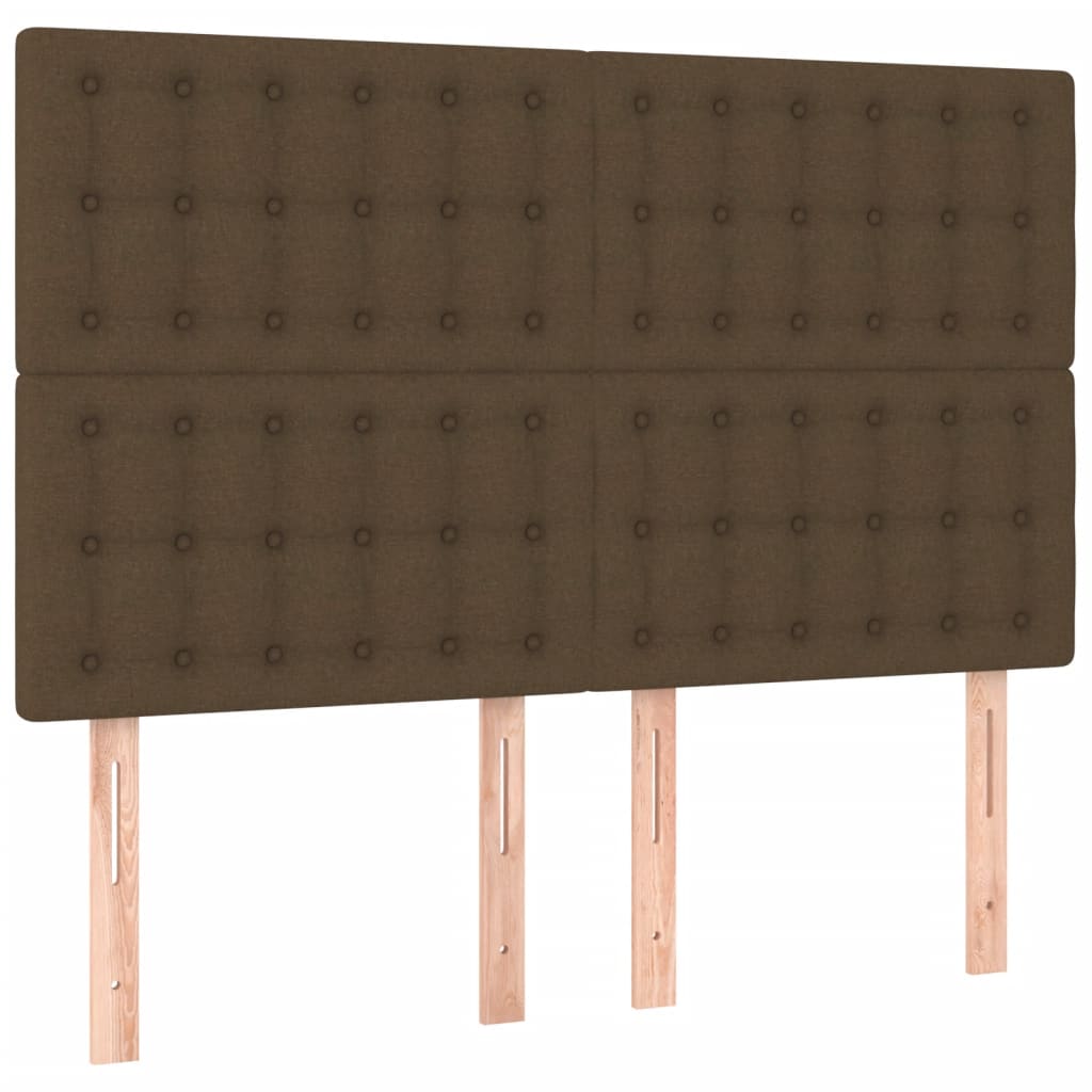 Cadre de lit sans matelas marron foncé 140x200 cm tissu - XIOS