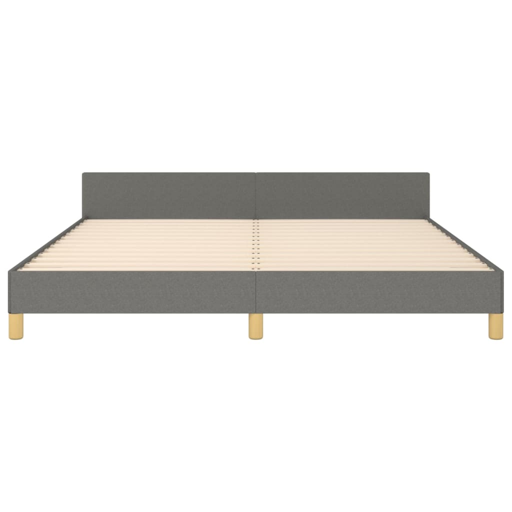 Cadre de lit sans matelas gris foncé 160x200 cm tissu