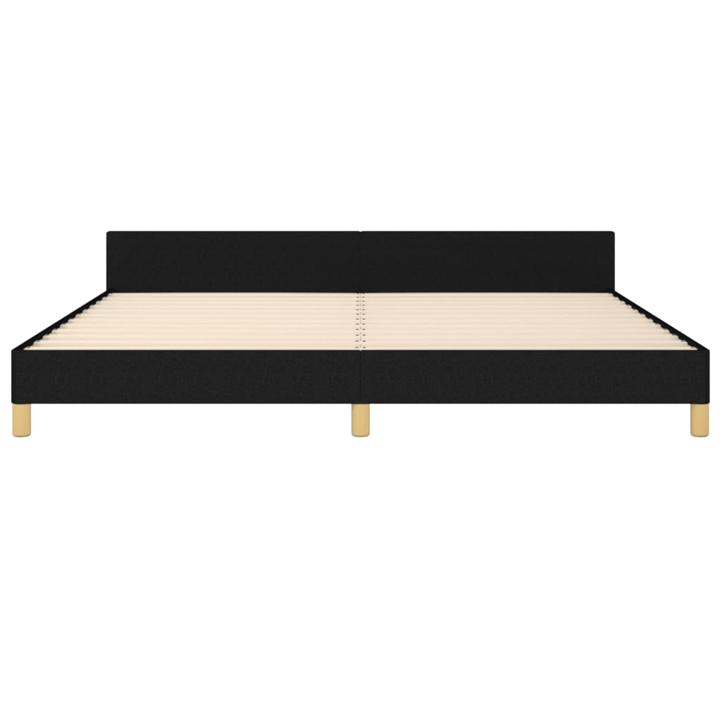 Cadre de lit sans matelas noir 200x200 cm tissu - XIOS