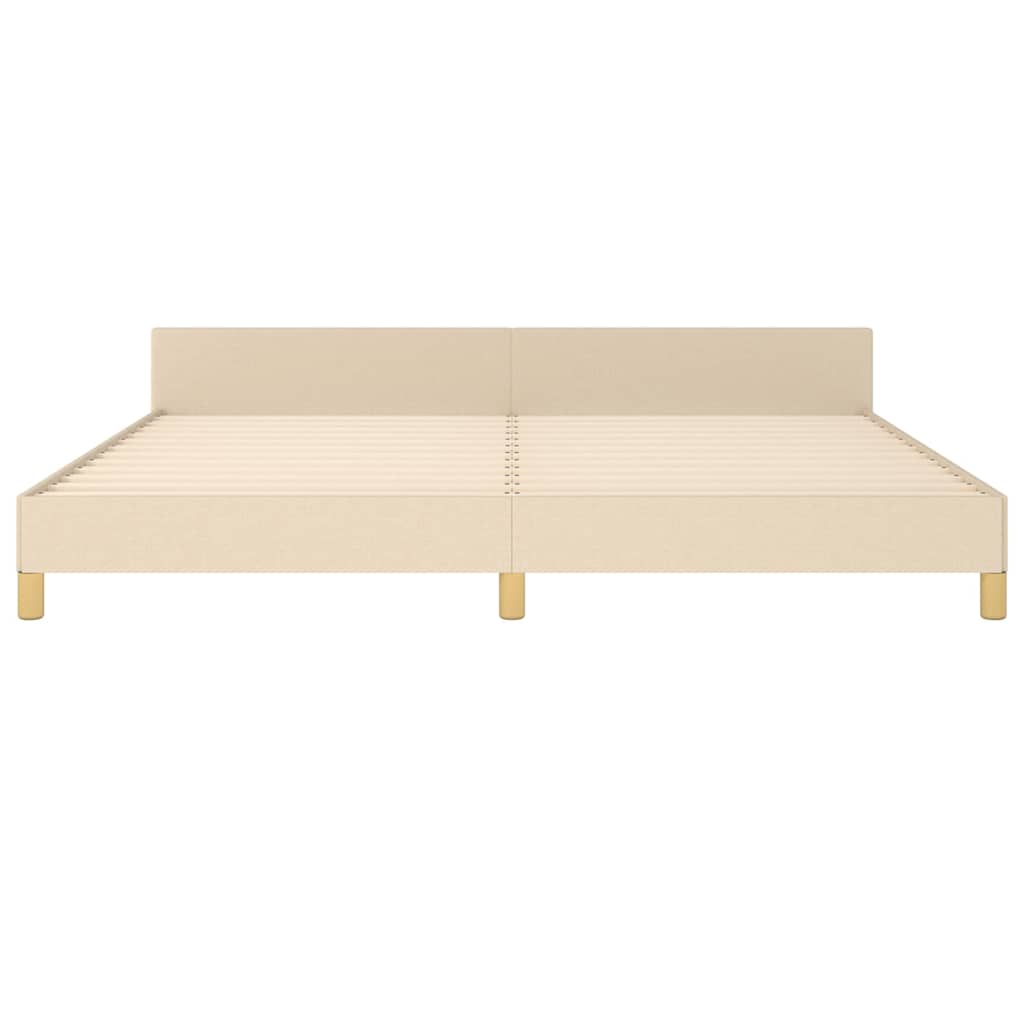 Cadre de lit sans matelas crème 200x200 cm tissu