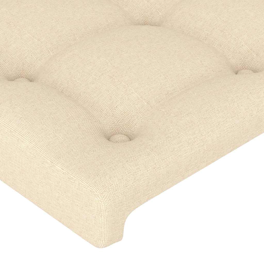 Cadre de lit sans matelas crème 200x200 cm tissu