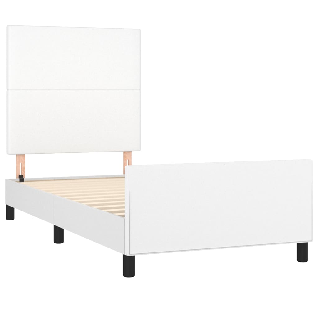 Cadre de lit sans matelas blanc 90x190 cm similicuir - XIOS