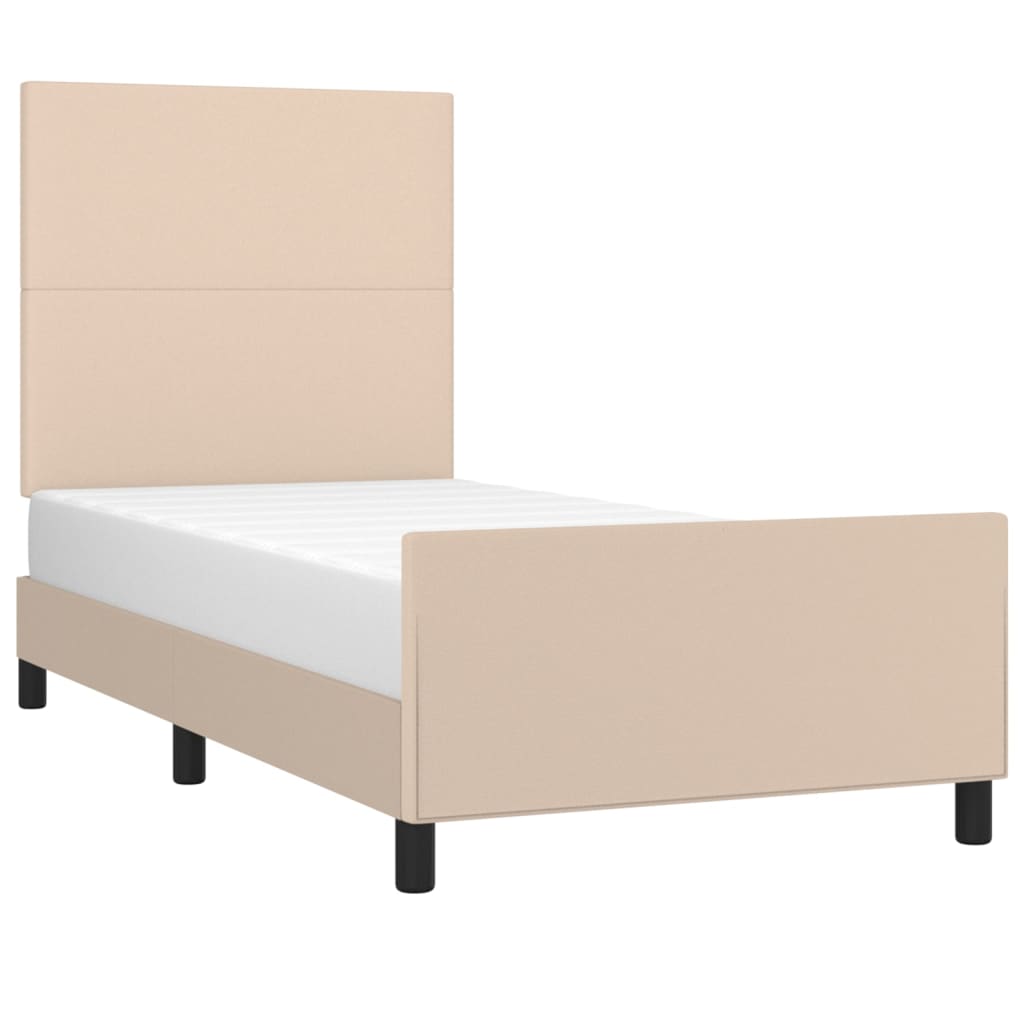 Cadre de lit sans matelas cappuccino 90x190 cm similicuir - XIOS