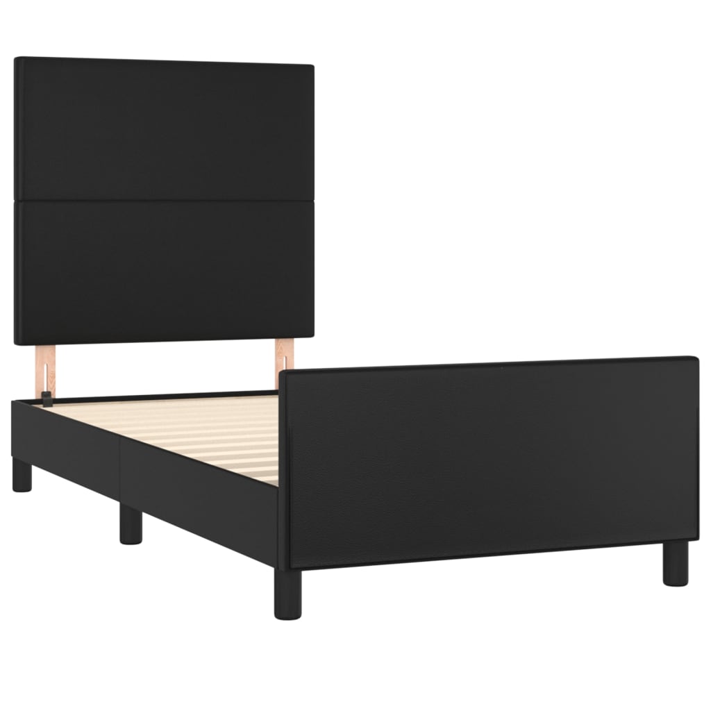 Cadre de lit sans matelas noir 90x200 cm similicuir - XIOS