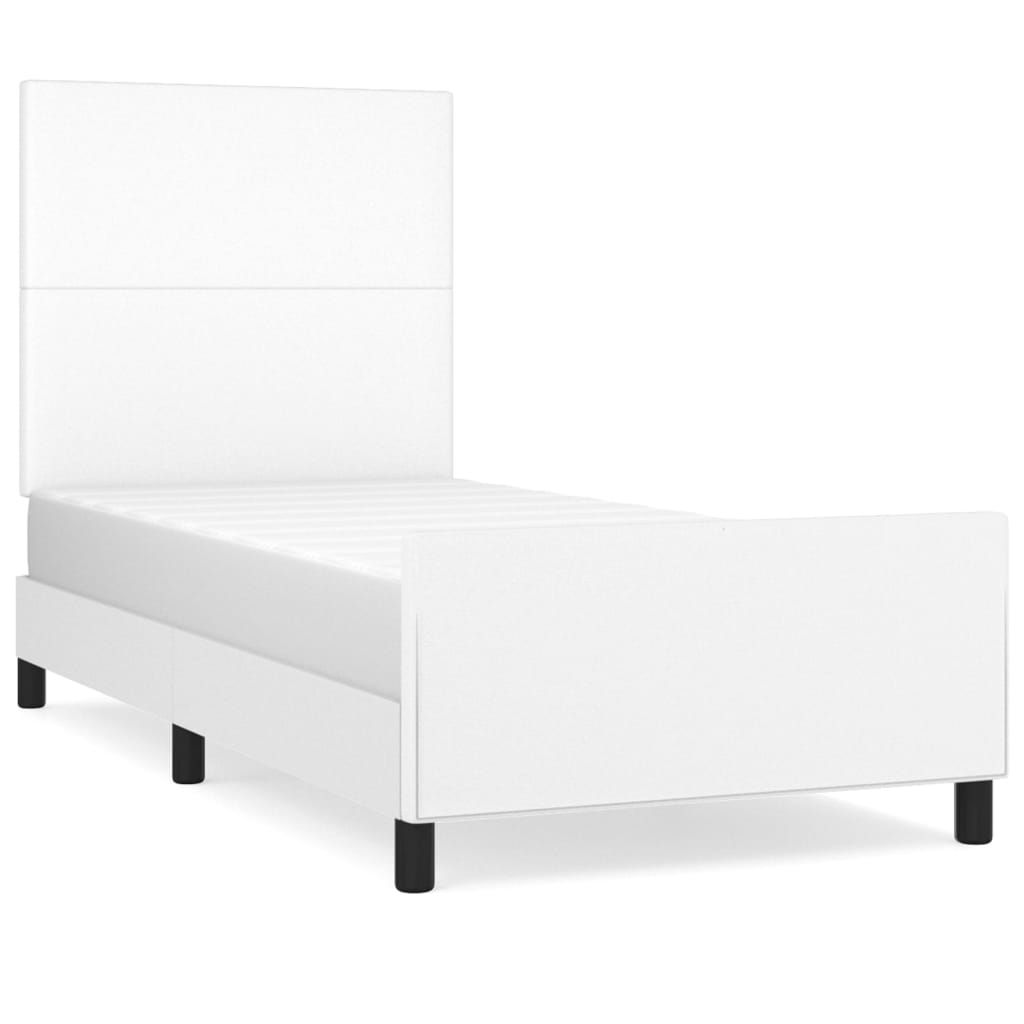 Cadre de lit sans matelas blanc 90x200 cm similicuir - XIOS
