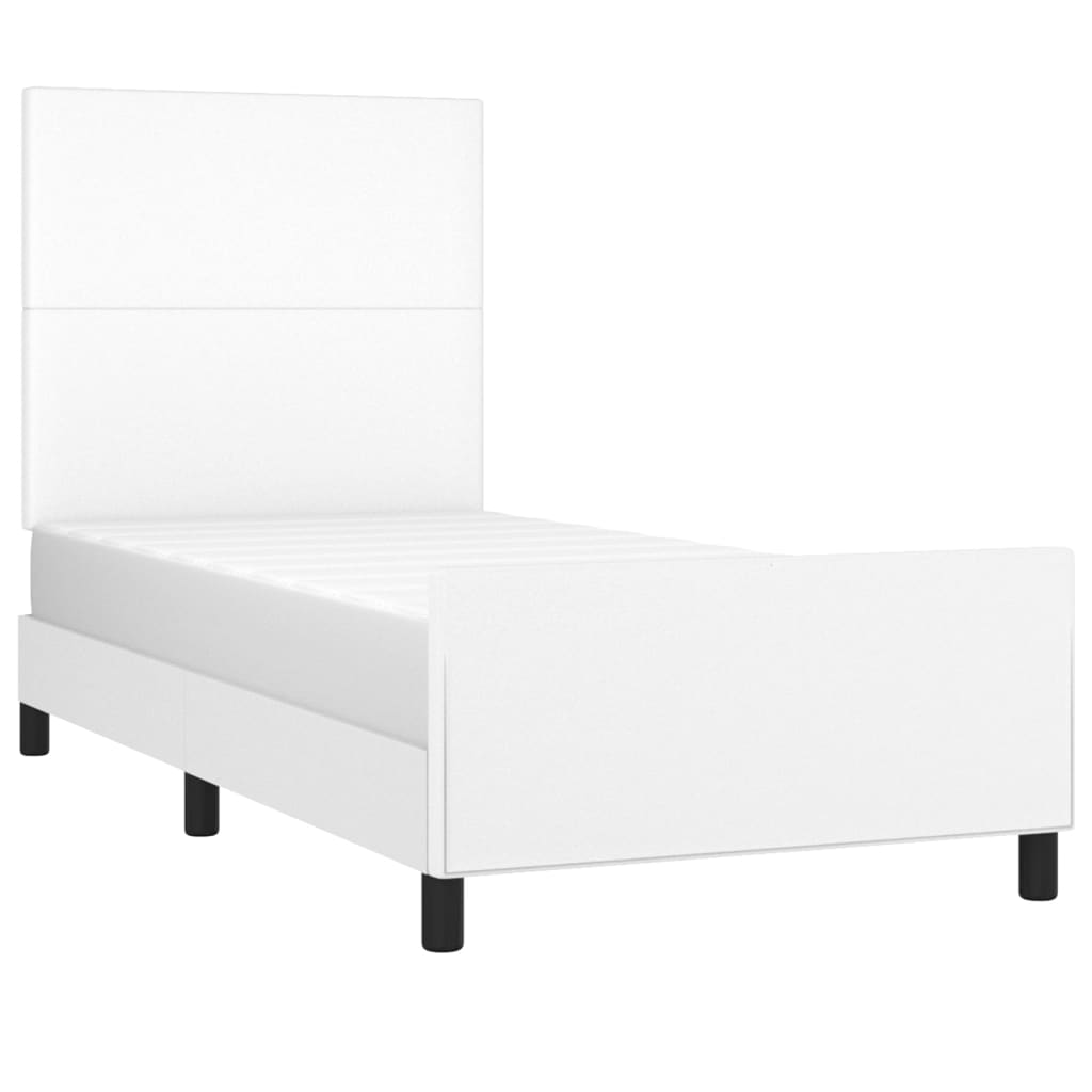 Cadre de lit sans matelas blanc 90x200 cm similicuir - XIOS
