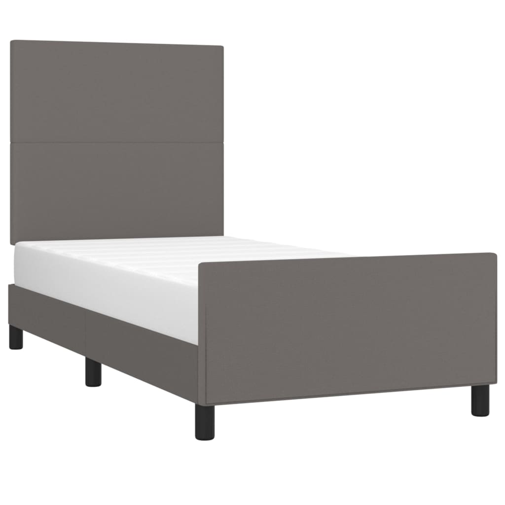 Cadre de lit sans matelas gris 90x200 cm similicuir - XIOS