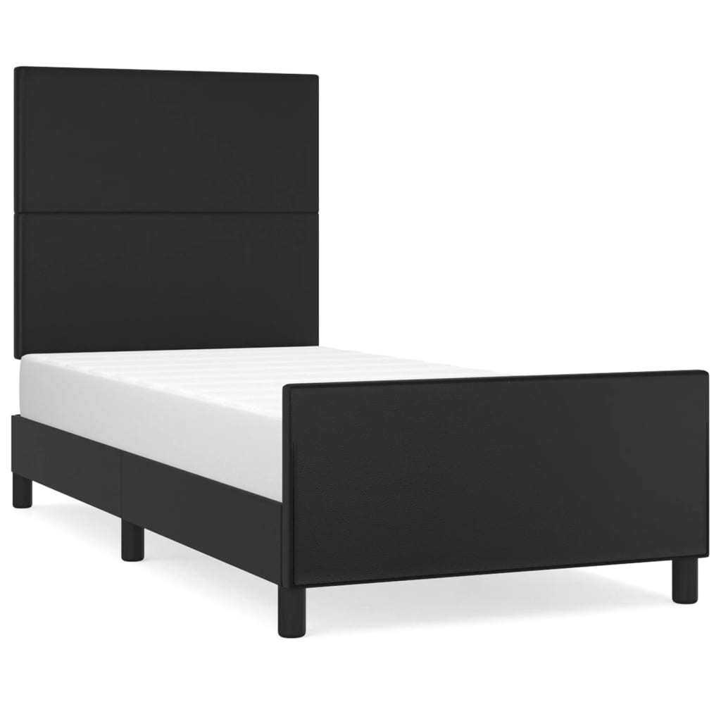 Cadre de lit sans matelas noir 100x200 cm similicuir - XIOS