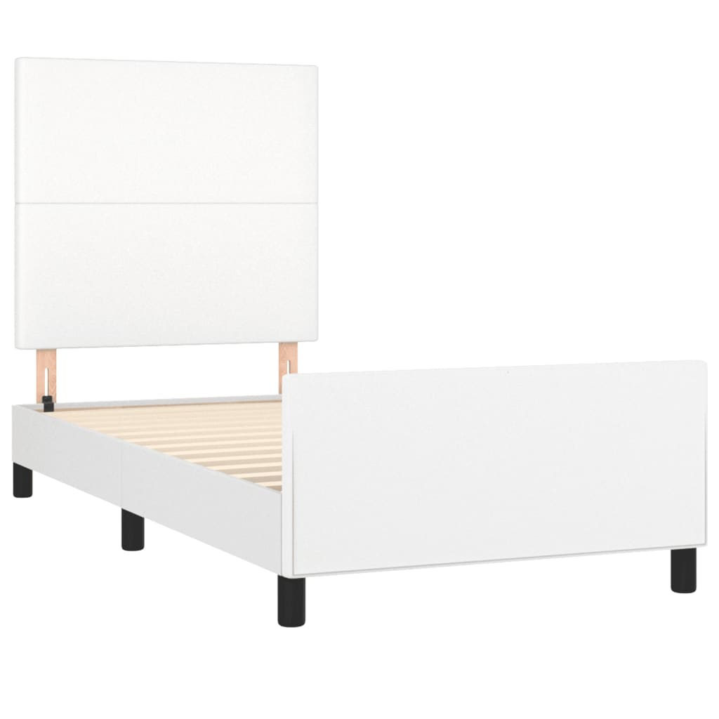 Cadre de lit sans matelas blanc 100x200 cm similicuir - XIOS