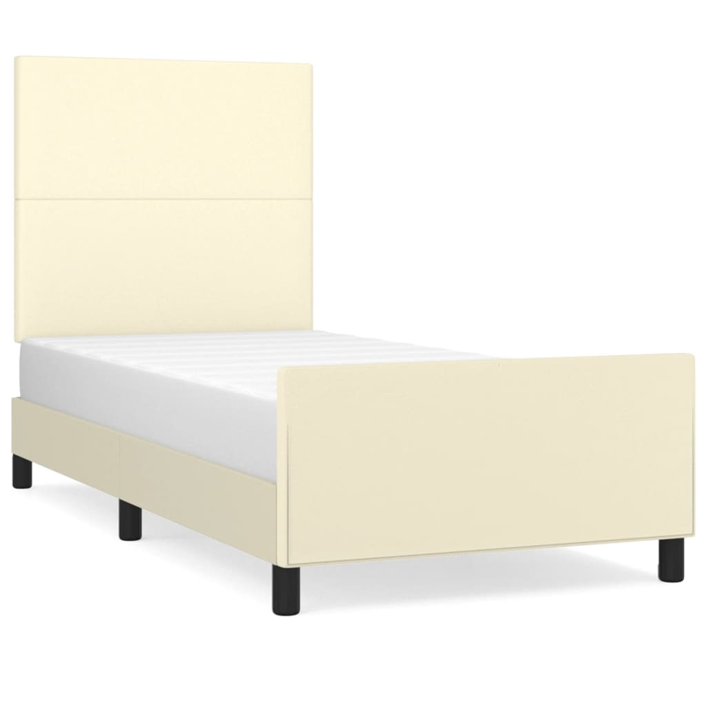 Cadre de lit sans matelas crème 100x200 cm similicuir