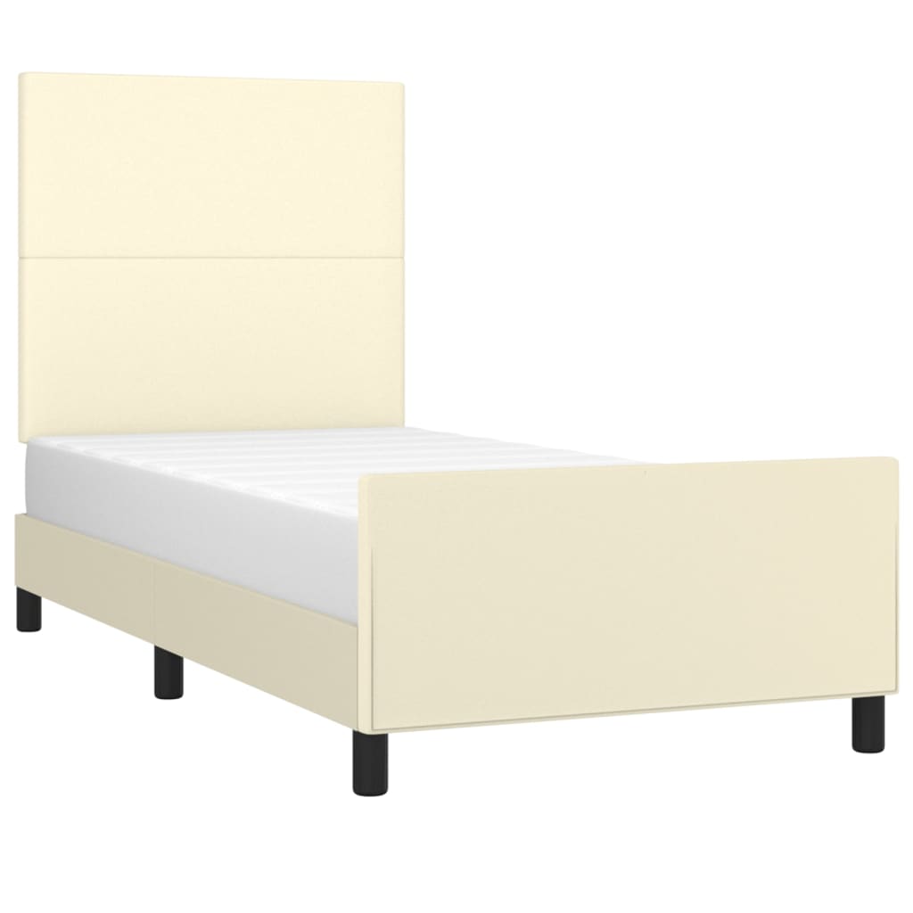 Cadre de lit sans matelas crème 100x200 cm similicuir