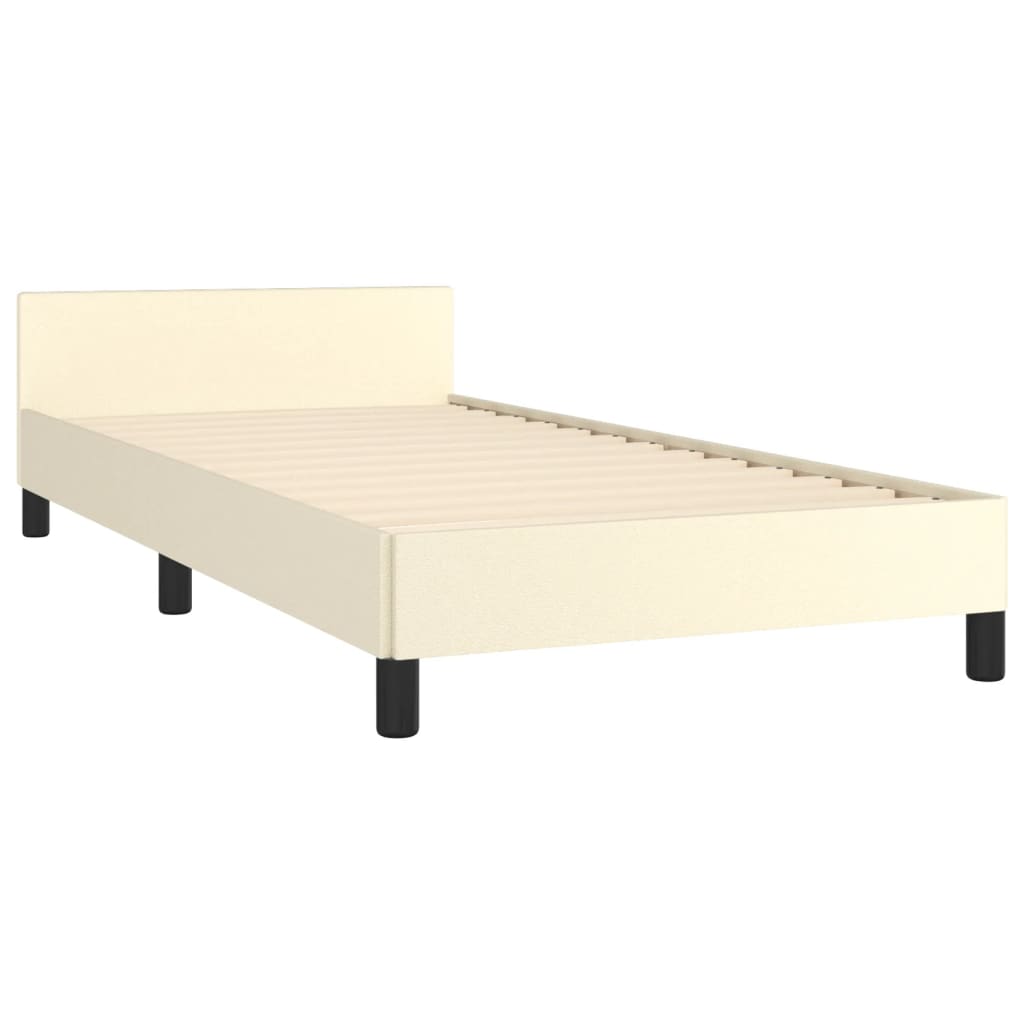 Cadre de lit sans matelas crème 100x200 cm similicuir