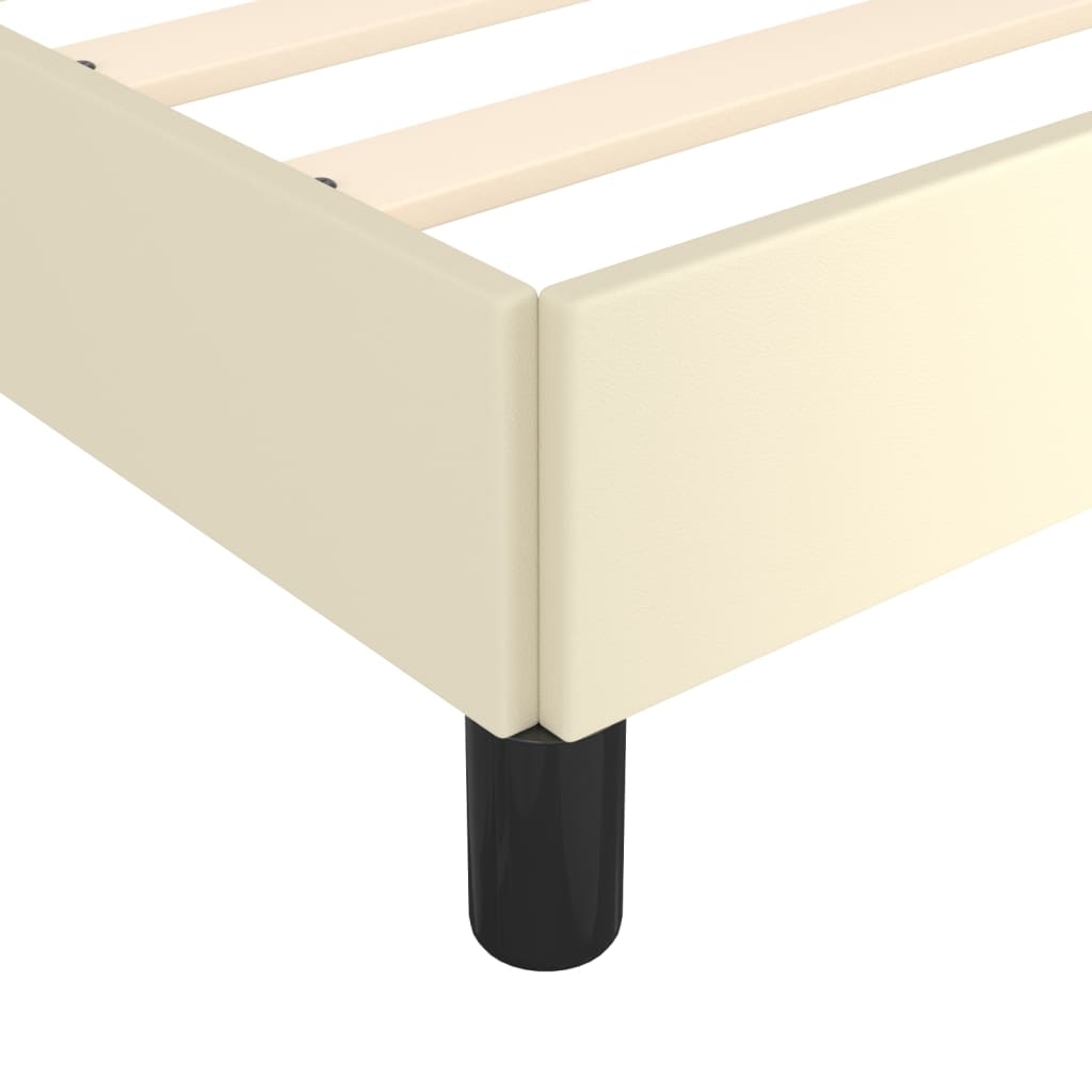 Cadre de lit sans matelas crème 100x200 cm similicuir