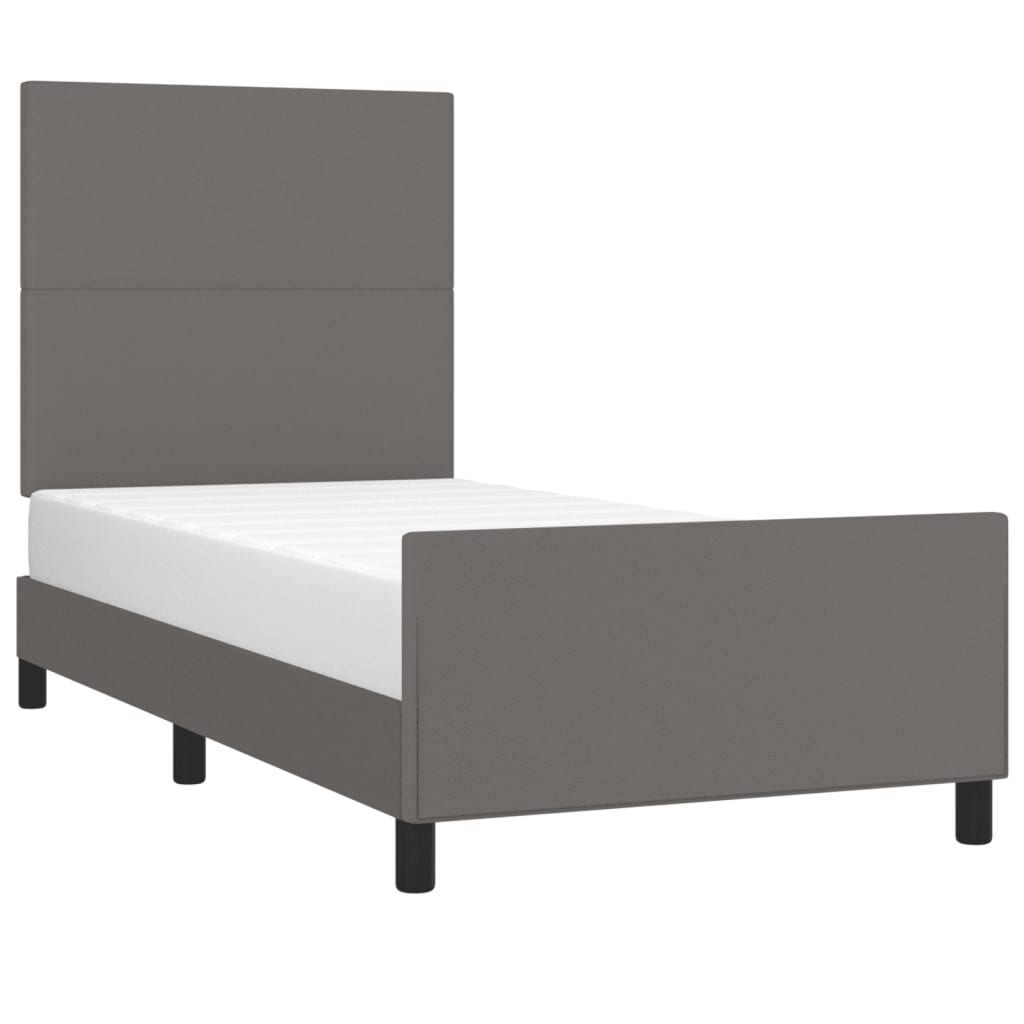 Cadre de lit sans matelas gris 100x200 cm similicuir - XIOS