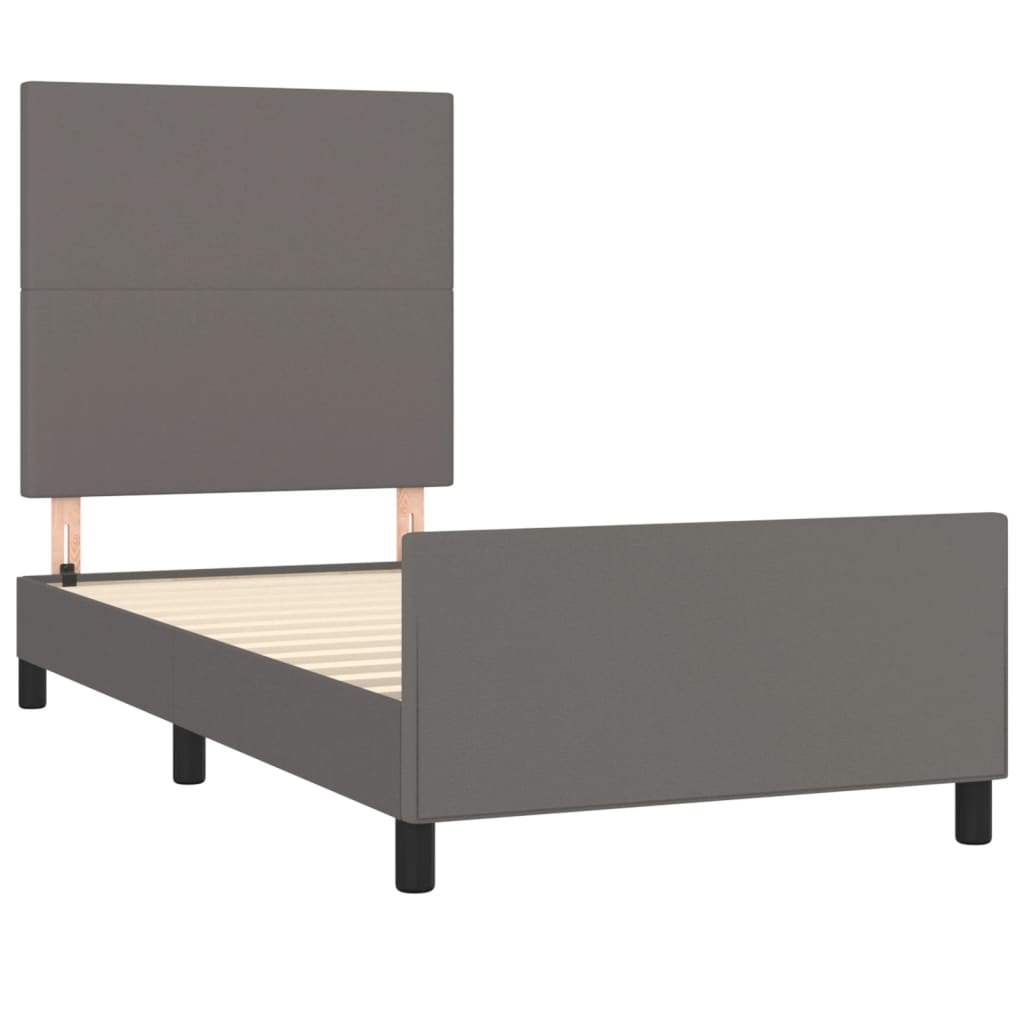 Cadre de lit sans matelas gris 100x200 cm similicuir - XIOS
