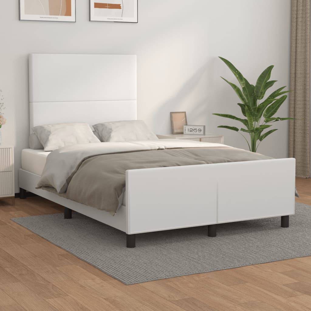 Cadre de lit sans matelas blanc 120x200 cm similicuir - XIOS