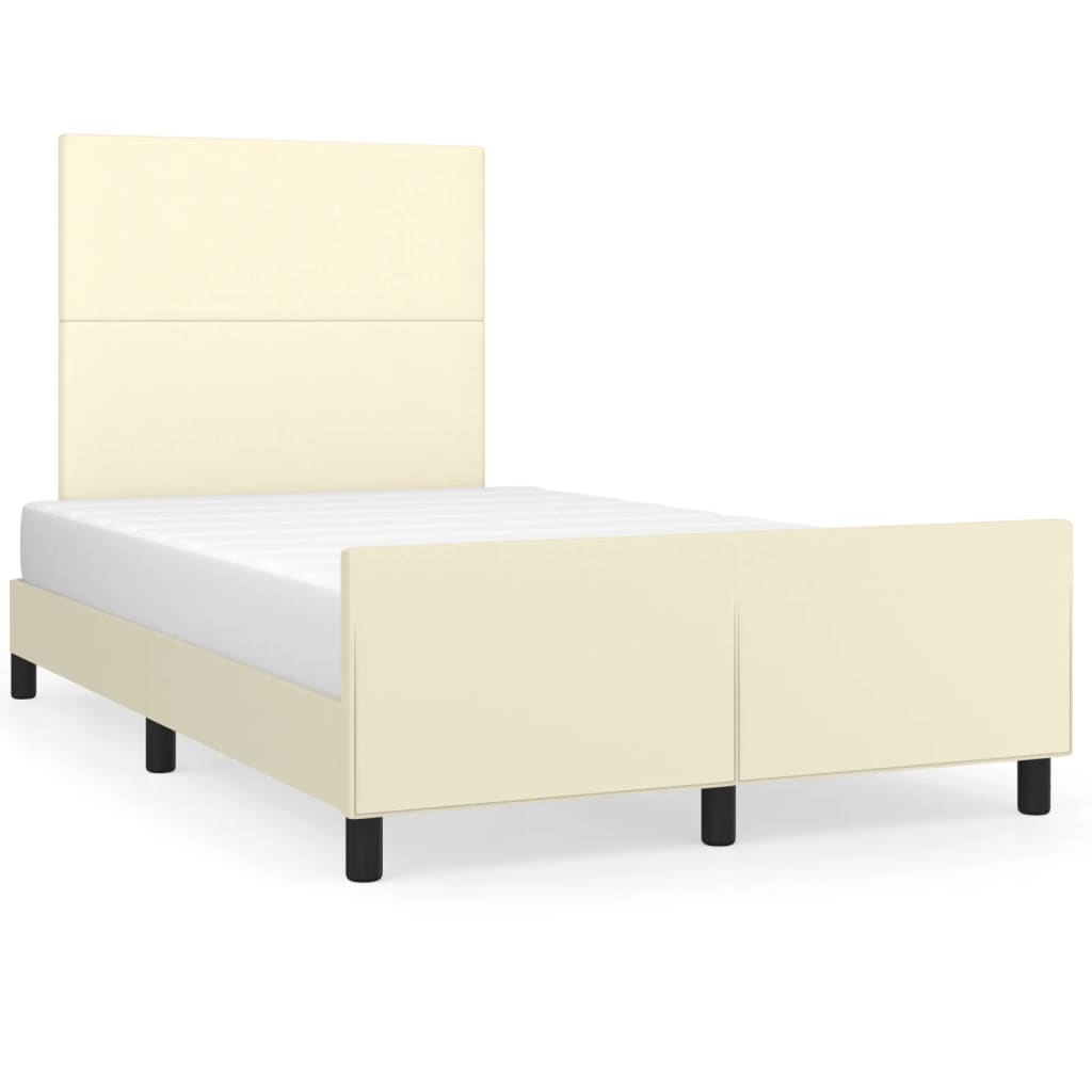 Cadre de lit avec tête de lit Crème 120x200 cm Similicuir - XIOS
