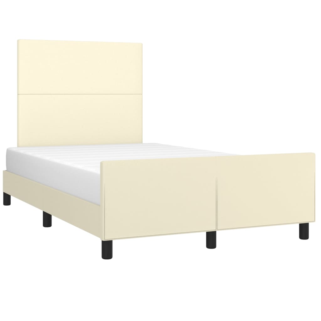Cadre de lit avec tête de lit Crème 120x200 cm Similicuir - XIOS