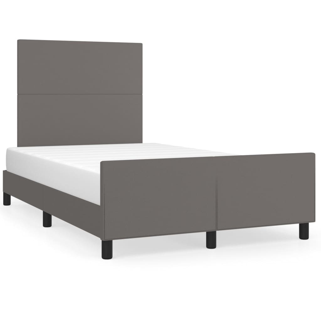 Cadre de lit sans matelas gris 120x200 cm similicuir - XIOS