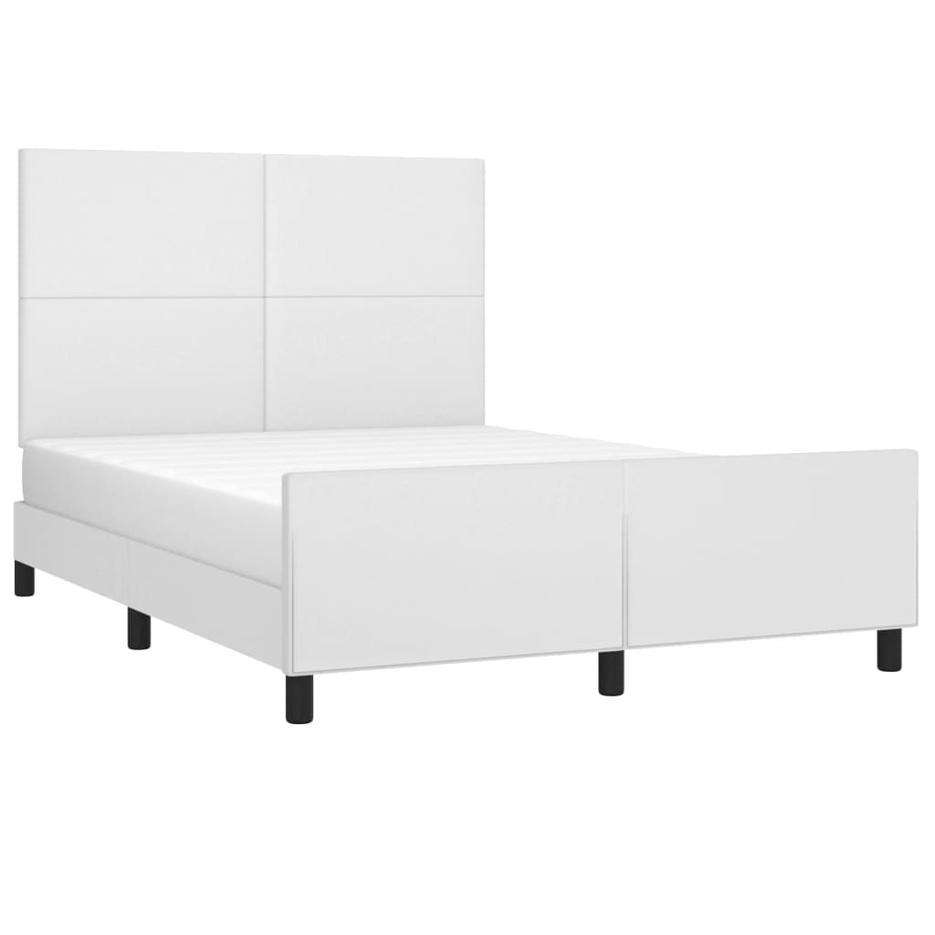 Cadre de lit sans matelas blanc 140x190 cm similicuir - XIOS