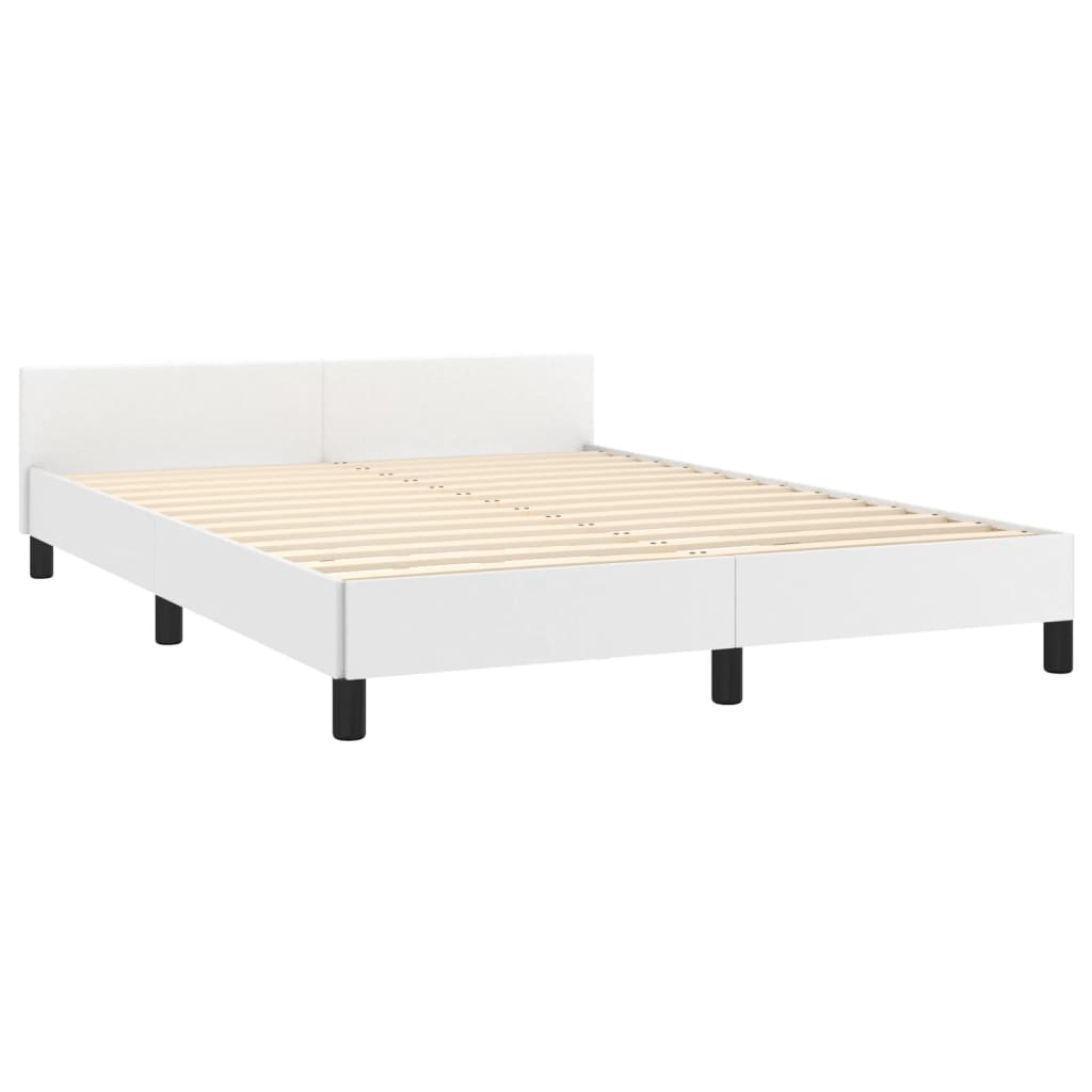 Cadre de lit sans matelas blanc 140x190 cm similicuir - XIOS