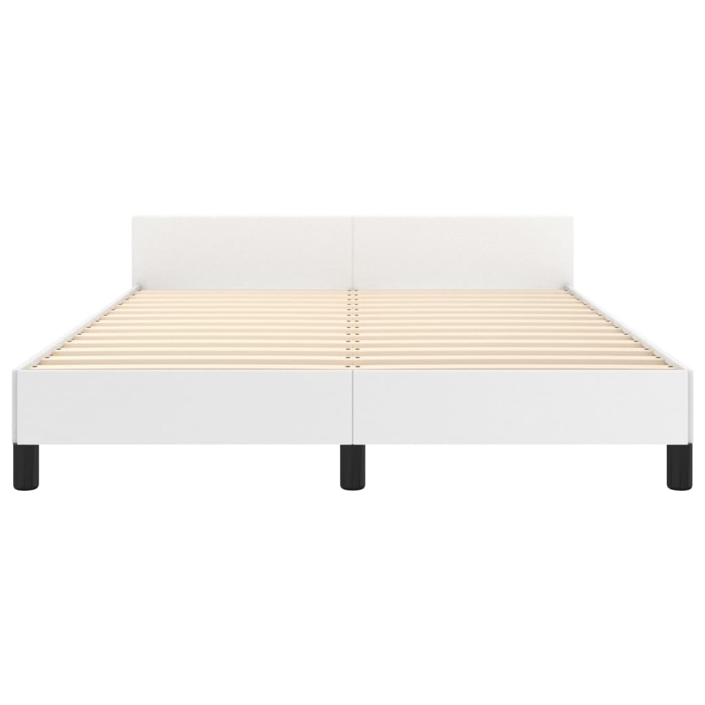 Cadre de lit sans matelas blanc 140x190 cm similicuir - XIOS