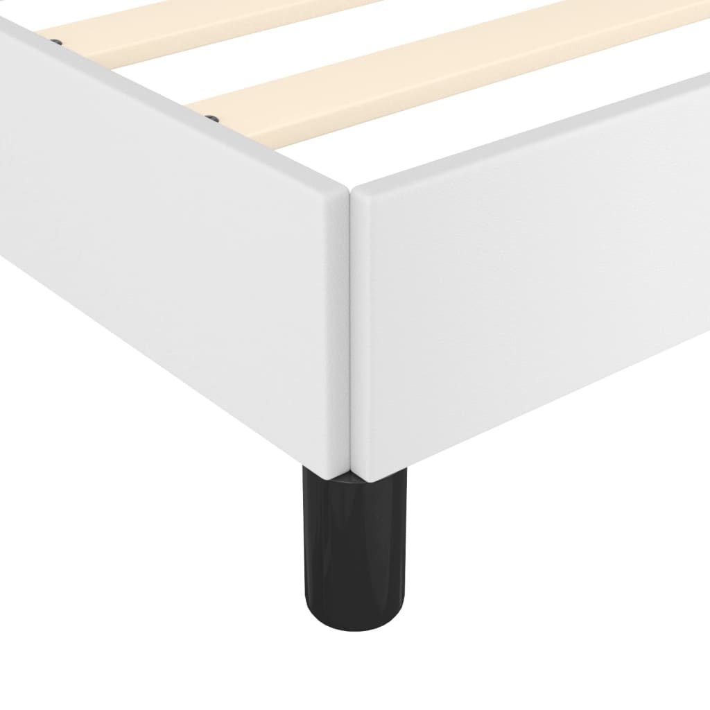 Cadre de lit sans matelas blanc 140x190 cm similicuir - XIOS
